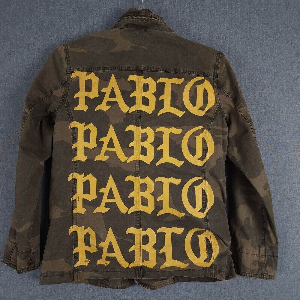 GAP Camo Jacket Mens‎ Medium Hooded Military Full Zip Upcycled Life of Pablo Ye